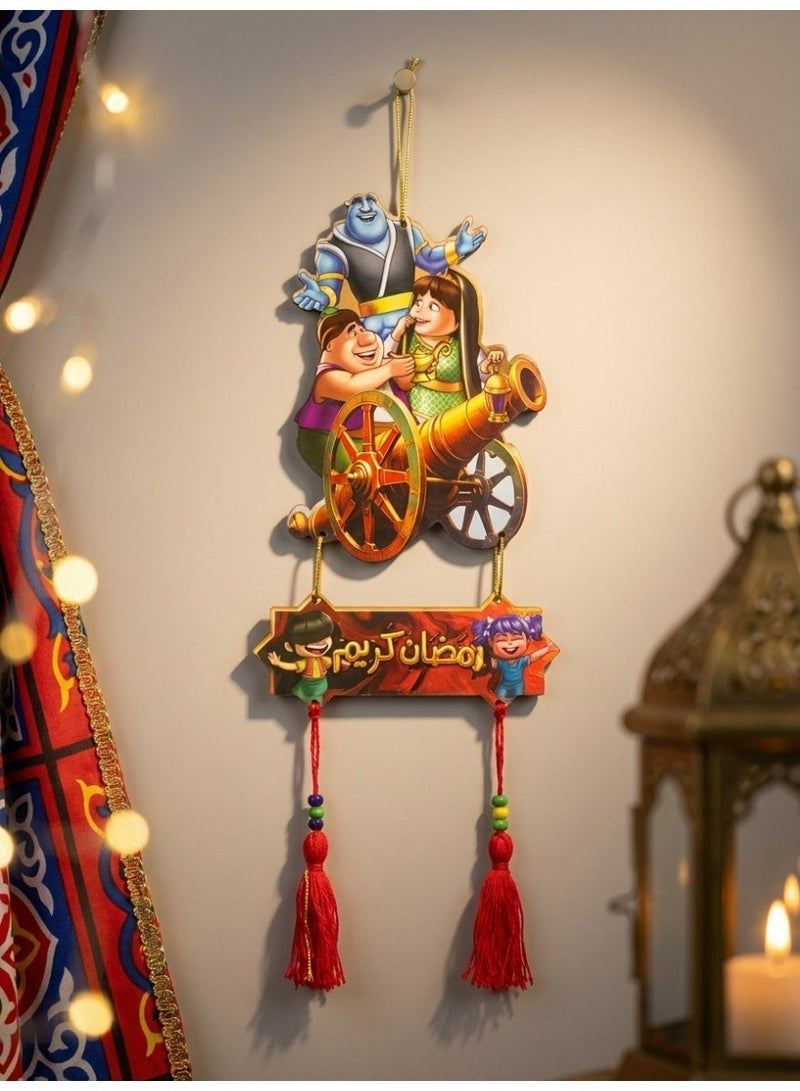 Ramadan 2026 Home Decoration Mega Bundle – 4-Piece Set Includes LED Moon & Star Curtain Lights, Luminous Moon Lamp Stand, Table Runner with 2 Cushion Covers, and Wooden Wall Hanging – Complete Festive Decor Kit - Image 4